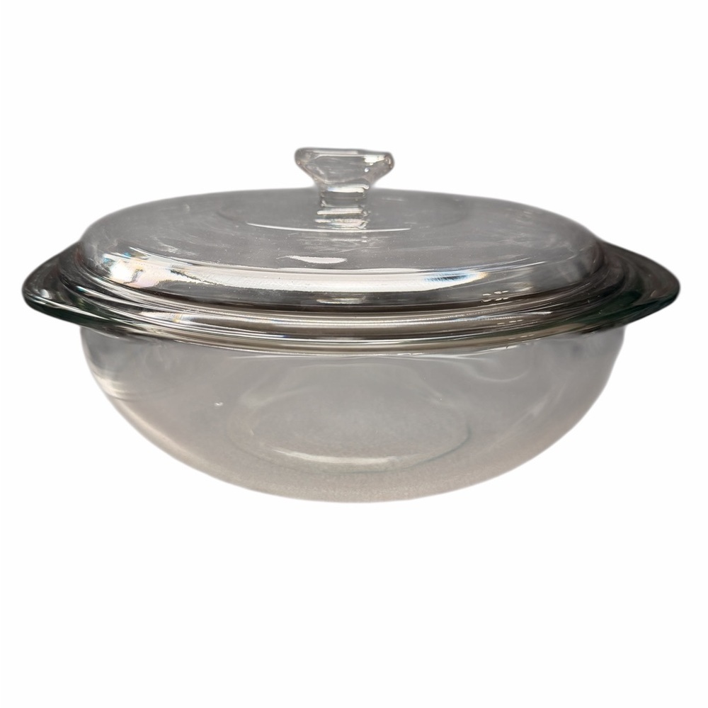 Vintage Pyrex Clear Glass Covered Mixing Dish